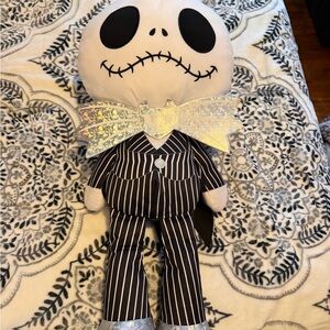 Disney Jack Skellington Plush - Black, White, Silver